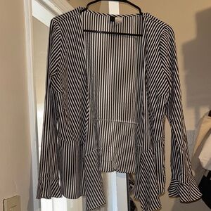 H&M Black and White Striped Blouse